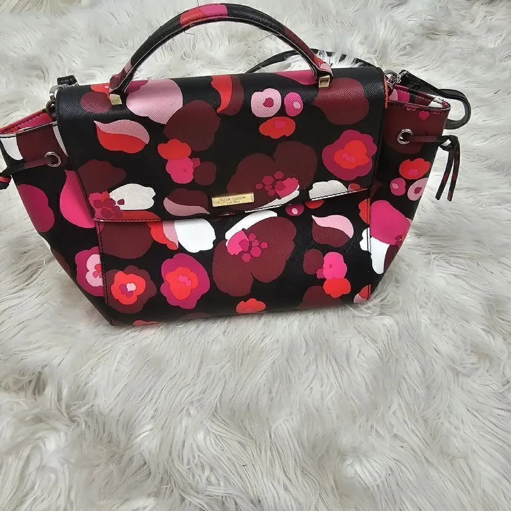 Kate Spade New York Laurel Way LILAH Floral Print Satchel $398 EUC